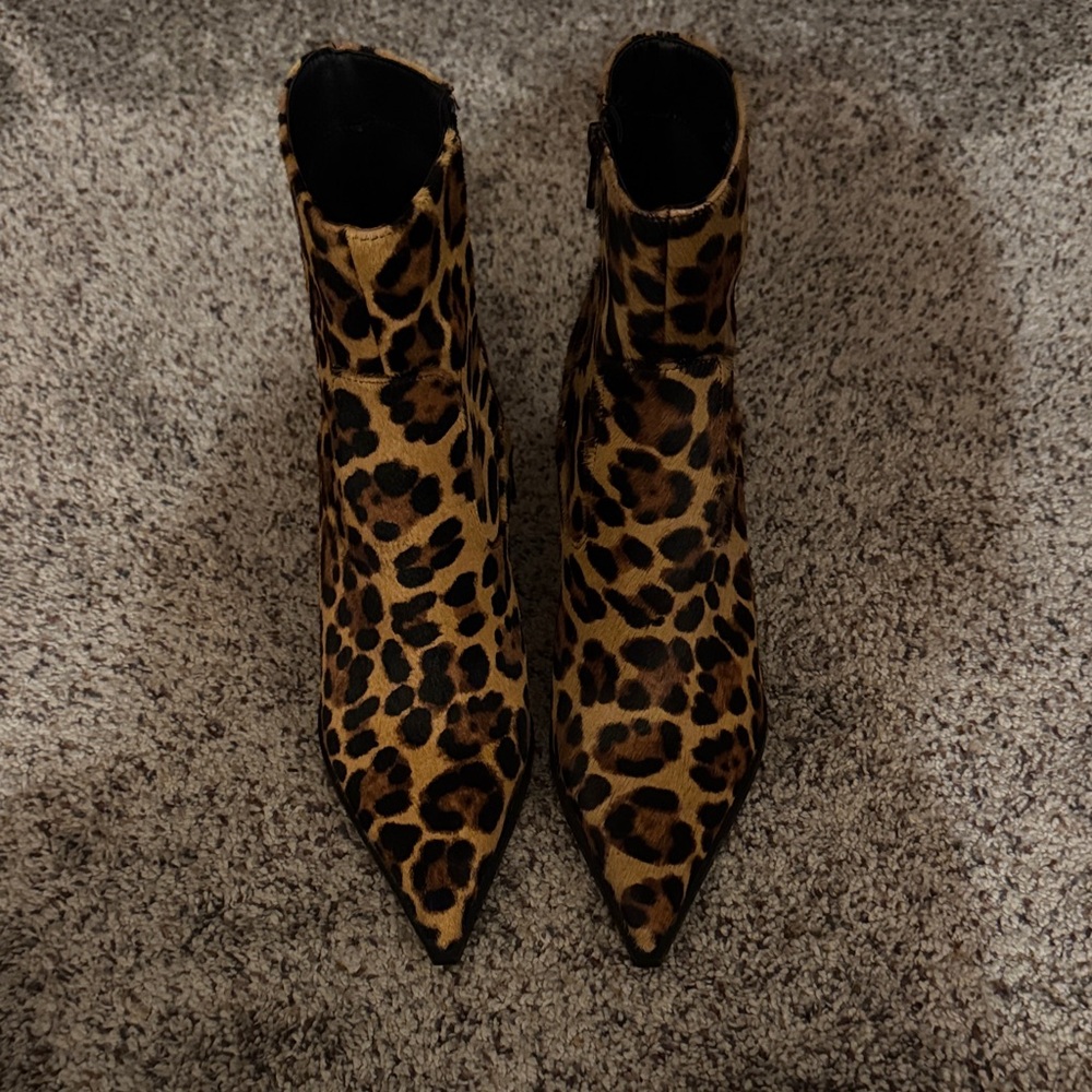Zara Animal Print Ankle Boots